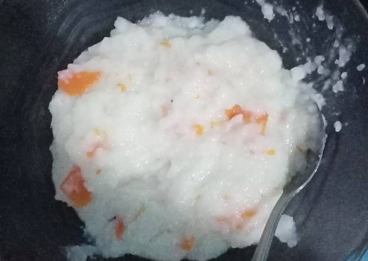 Resep: Bubur nasi wortel enak