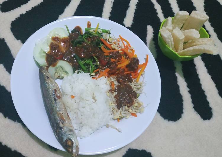 Resep membuat Nasi Pecel (Bibimbap nya Indonesia) 🤭 lezat