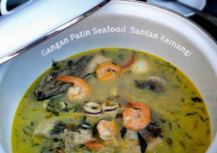 Resep: Gangan Patin Seafood (Sup ikan Patin,Udang, Cumi Santan Kemangi) ala resto