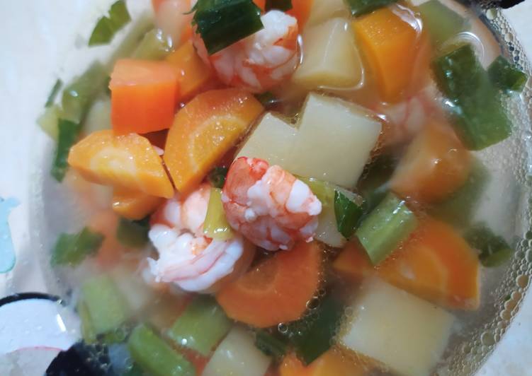 Resep membuat Sup udang 🍤 enak