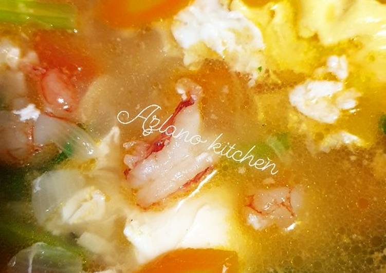Cara memasak Sop Telur udang 