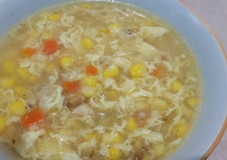 Resep mengolah Sup Jagung Ayam Udang enak