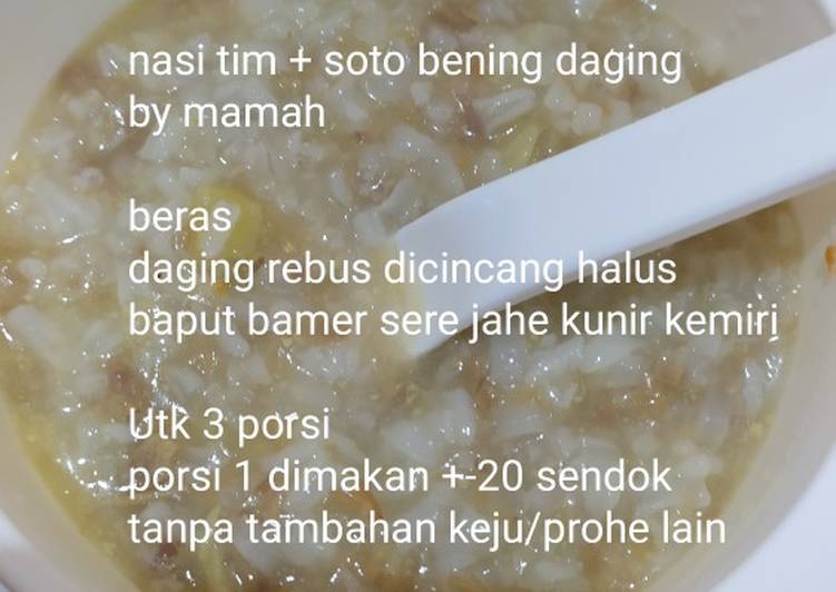 Nasi tim + soto bening daging sapi 8+