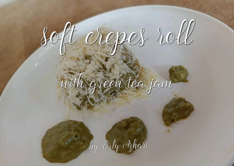 Soft Crepes Roll with green tea jam