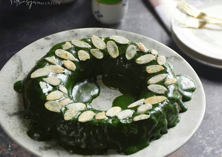 Cara mengolah Green tea steamed cake 