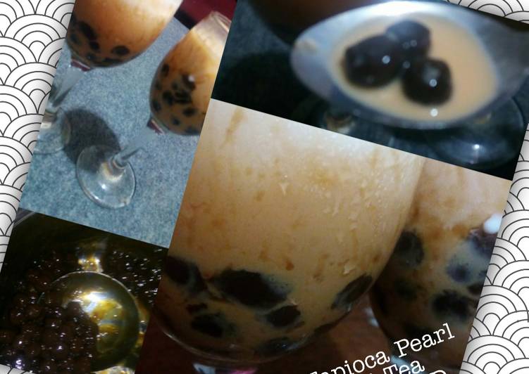 Cara Mudah mengolah Boba pearl drink with brown sugar syrup and Thai tea fresshh 