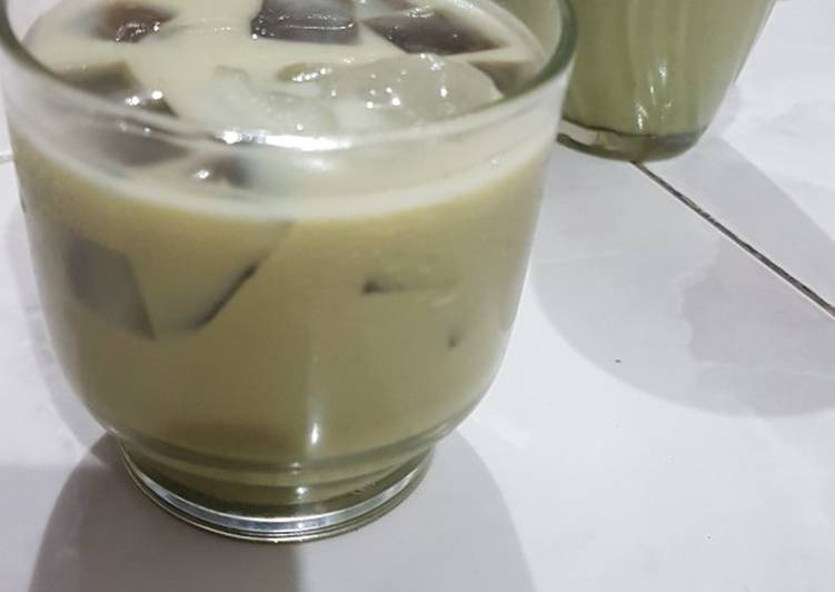 Resep membuat Matcha thai~tea jelly lezat