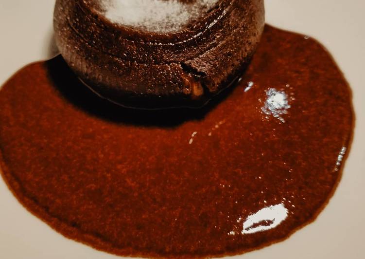 Resep membuat Choco lava cake (no bake, no mixer, no oven) 
