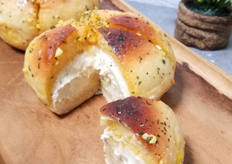 Korean Garlic Cheese Bread metode Autolisis