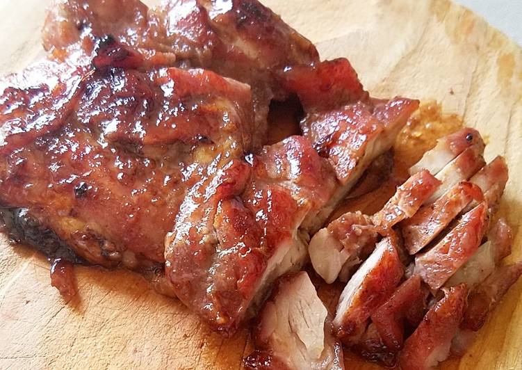 Cara Mudah membuat Ayam BBQ Charsiu nggak pakai angkak (bisa ganti pork) 
