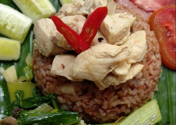 Cara mengolah Hainan chicken red rice 