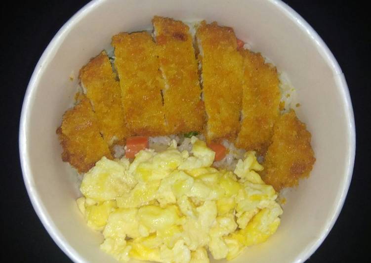 Resep: Rice Bowl butter rice and chicken katsu 