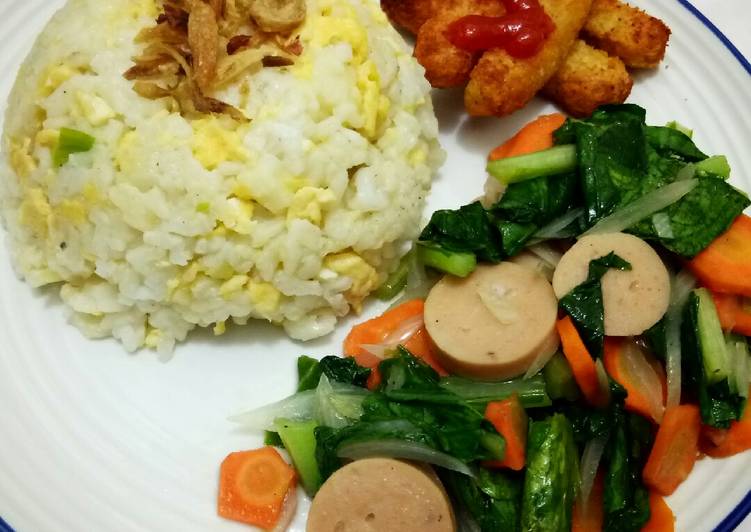 Resep: Egg Butter Rice and Vegetables 