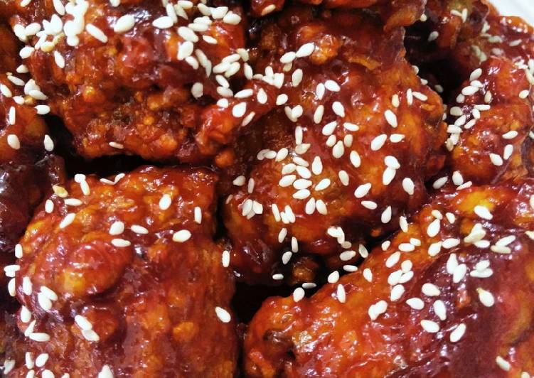 Resep: Korean Fried Chicken (Yangnyeom-tongdak) enak