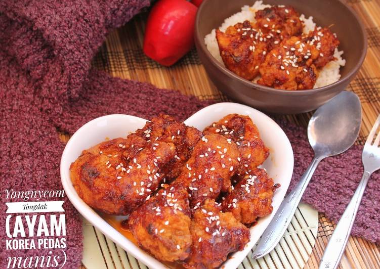 Resep memasak Yangnyeom Tongdak (ayam pedas manis korea) 