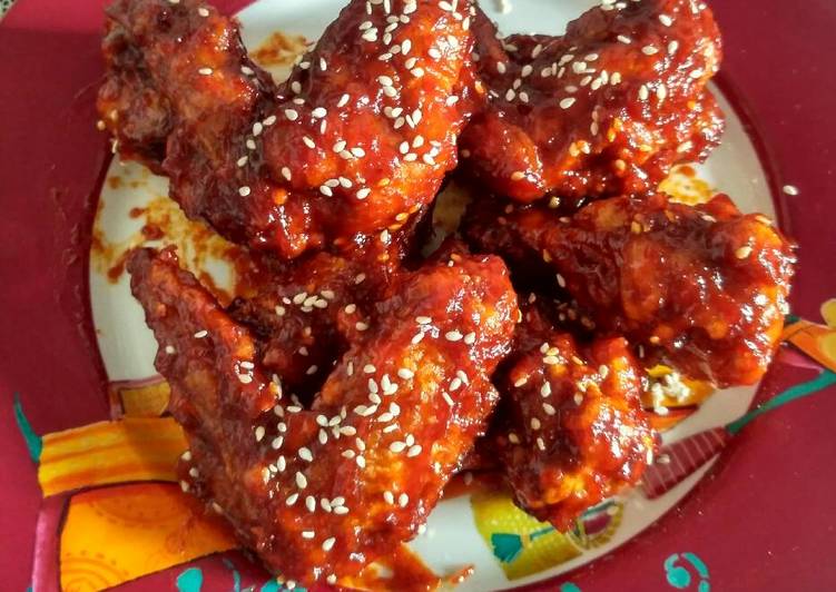 Resep: Spicy Chicken Korea (Yangnyeom Tongdak) 
