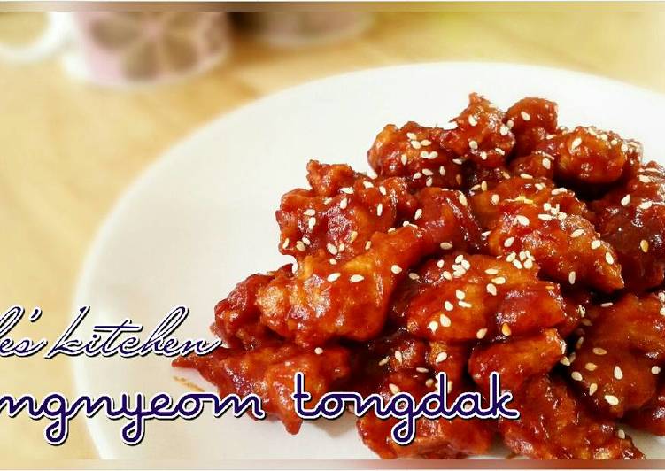 Cara Mudah memasak Spicy chicken korea (Yangnyeom Tongdak) istimewa