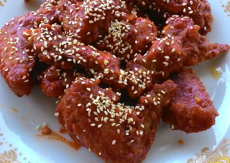 Resep: Ayam Pedas Korea / Korean spicy chicken (Yangnyeom Tongdak) 