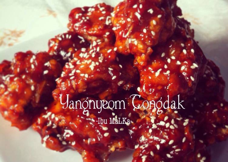 Resep: Yangnyeom Tongdak (Korean Spicy Fried Chicken) enak