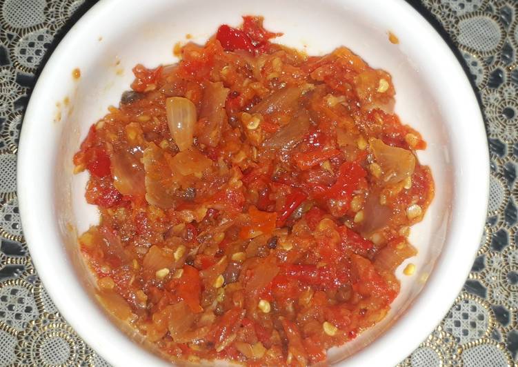 Resep memasak Sambal ulek tomat terasi goreng lamongan 