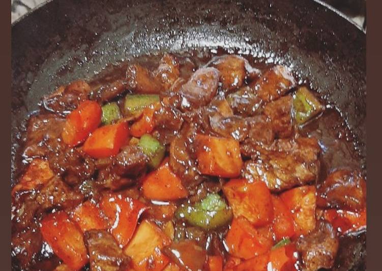 Resep memasak Sapi Lada Hitam ala Tiwul istimewa