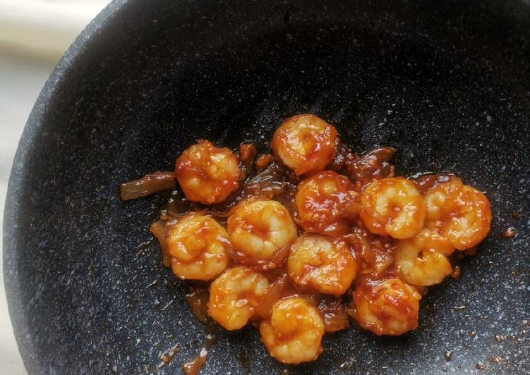 Cara memasak Udang saus tiram kering, asian food 