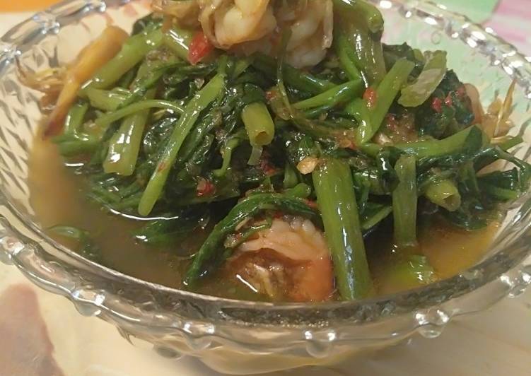 Resep: Kangkung seafood saos tiram enak