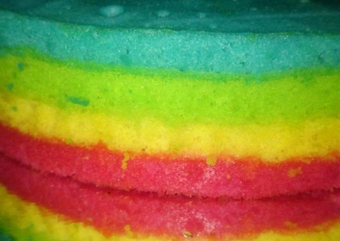 Rainbow cake kukus 2 telur