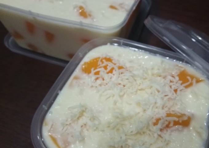 Resep Pudding Manggo Yogurt cheese sauce