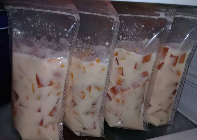 Resep: Cheese ice manggo jelly