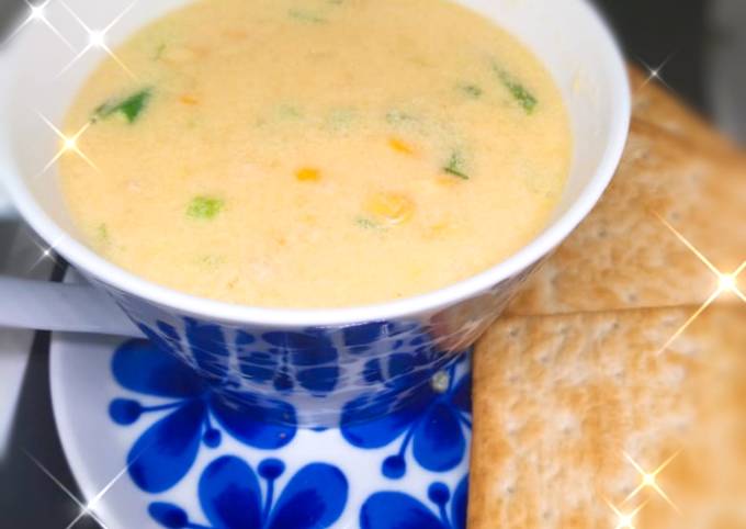 Corn cream soup with love 💗