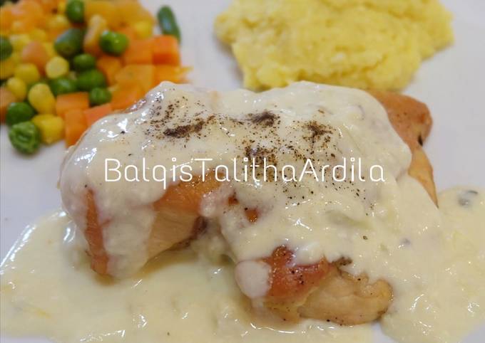 Resep: Grilled Chicken with creamy sauce rumahan