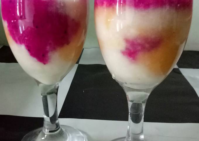 Resep Juice buah naga vs duo mangga