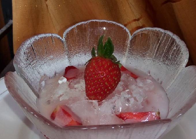 Resep: Es strawberry dicampur jelly