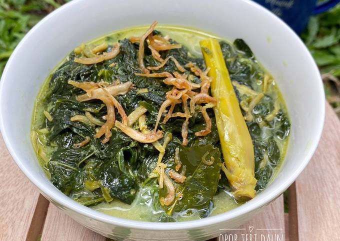 Resep: Opor Teri Daun Singkong (tidak pedas cocok untuk menu sayuran anak2)