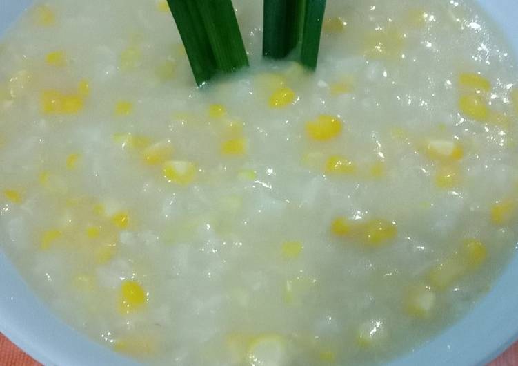 Resep memasak Bubur jagung dengan pulut putih yang menggugah selera