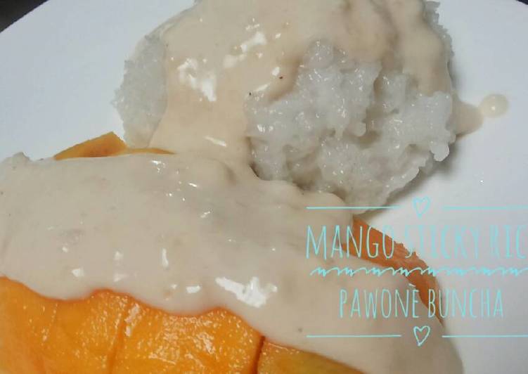 Cara Mudah memasak Mango sticky rice (pulut mangga) lezat