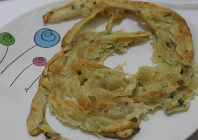 Roti Canai Irit Versi Cina | Green Onion Pancake