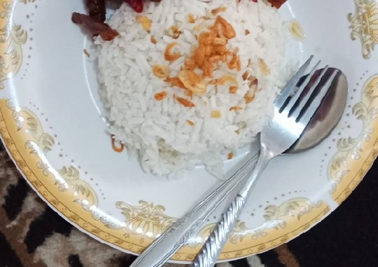 Resep membuat Nasi uduk / nasi lemak rice cooker extra simple 