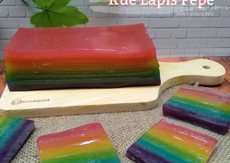 Resep: Kue lapis pepe rainbow istimewa
