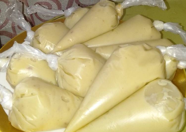 Cara Mudah membuat Vla durian ala Tintin rayner untuk isian kue sus & saus ketan ala resto
