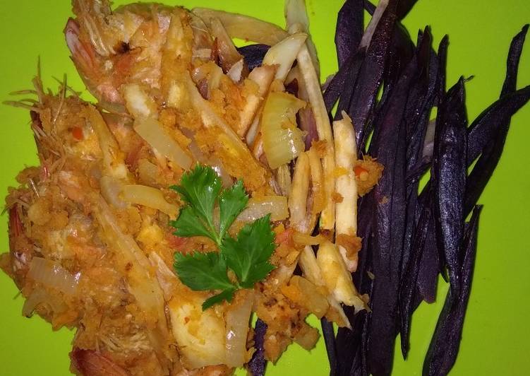 Resep: Cassava crispy with shrimp sweet #dietkenyang 
