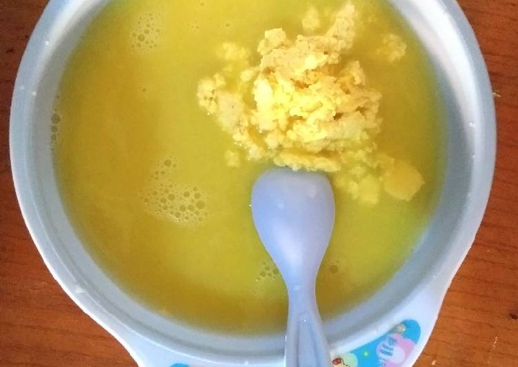 Resep: Mpasi cream kuningan telur dan jagung 🌽 yang bikin ketagihan