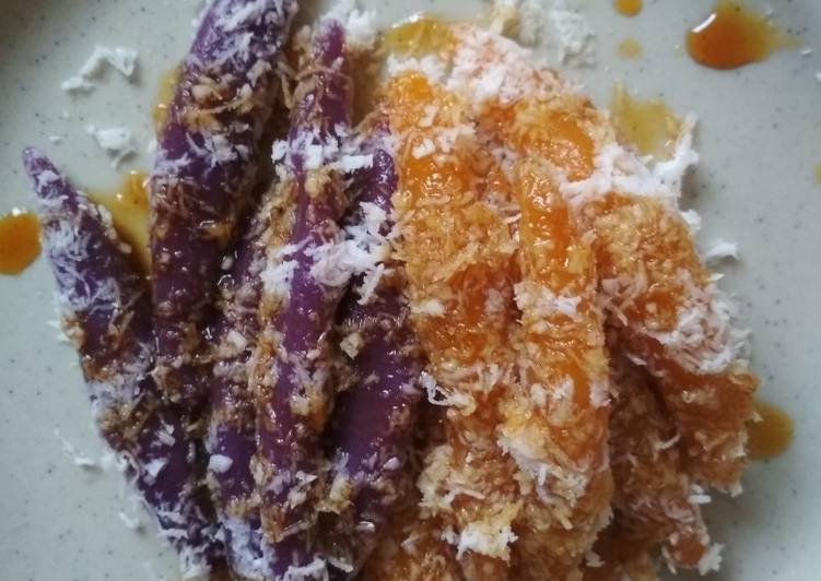 Resep: Cenil labu kuning / ubi ungu yang menggugah selera